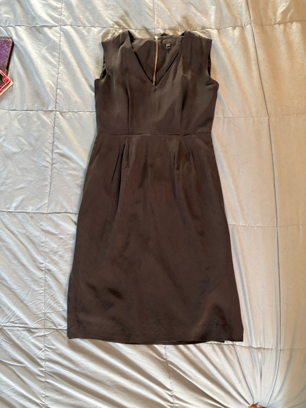 J.Crew Classic Black Sleeveless V-Neck Sheath Dress
